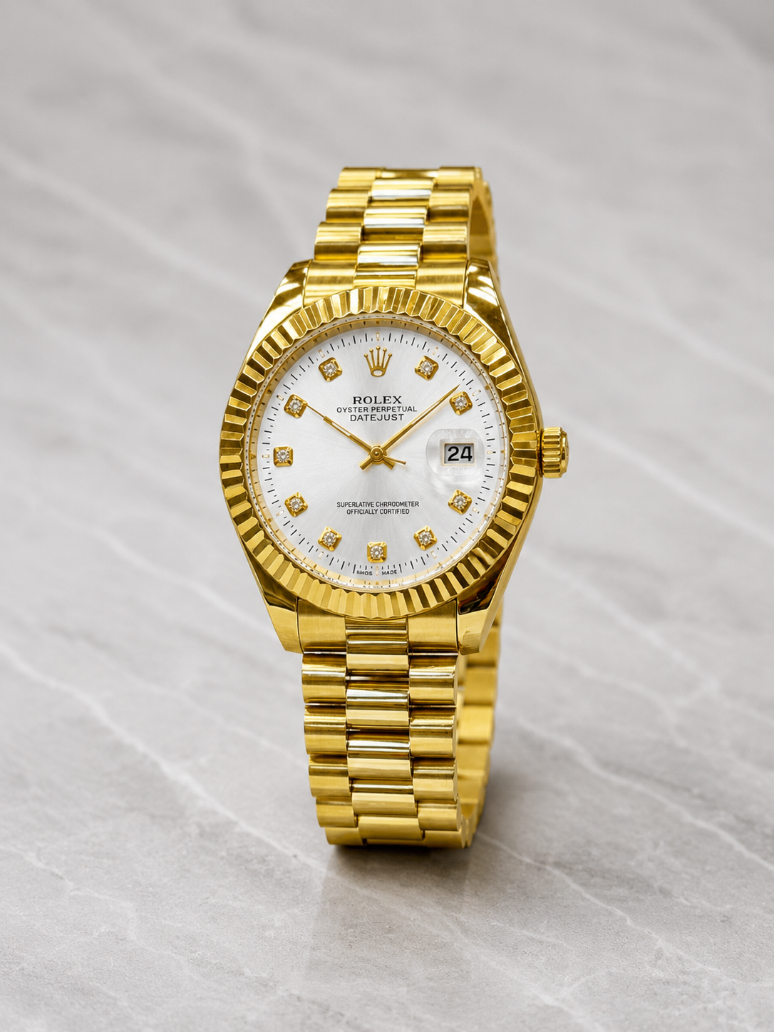 Luxury Gold Date Style Watch – Black Dial | Premium Stainless Steel Wrist Watch