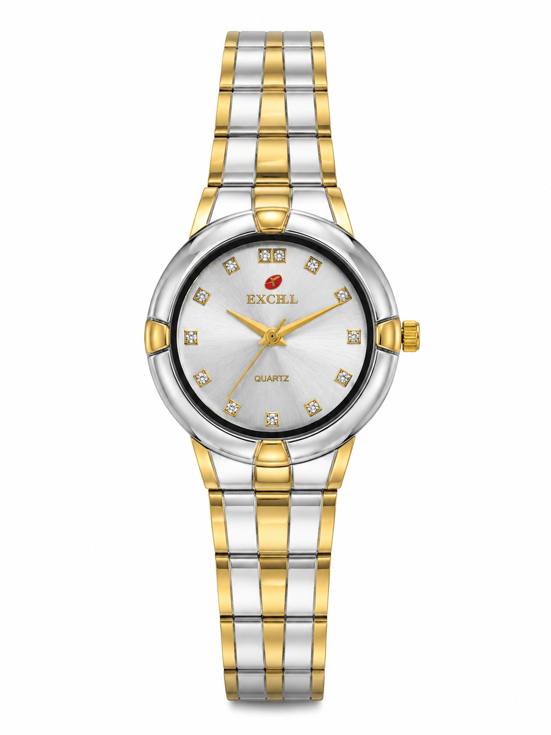 EXCELL Two Tone Women's Quartz Watch – Silver Dial | Elegant Stainless Steel Wrist Watch