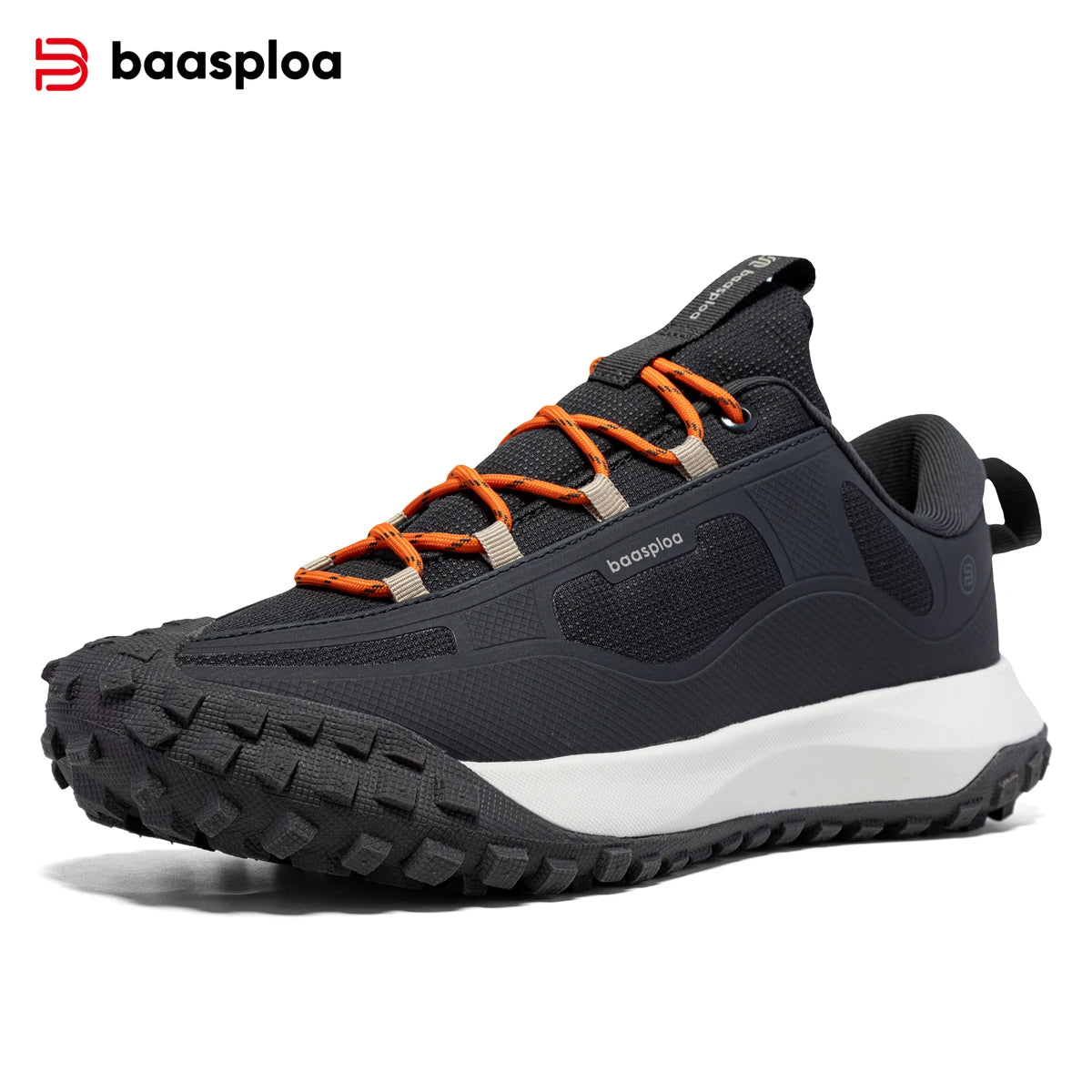 Baasploa Hiking Shoes Men Outdoor Waterproof Camping Resistant Non Slip Sneakers Male Casual Lightweight Lace-Up Walking Shoes
