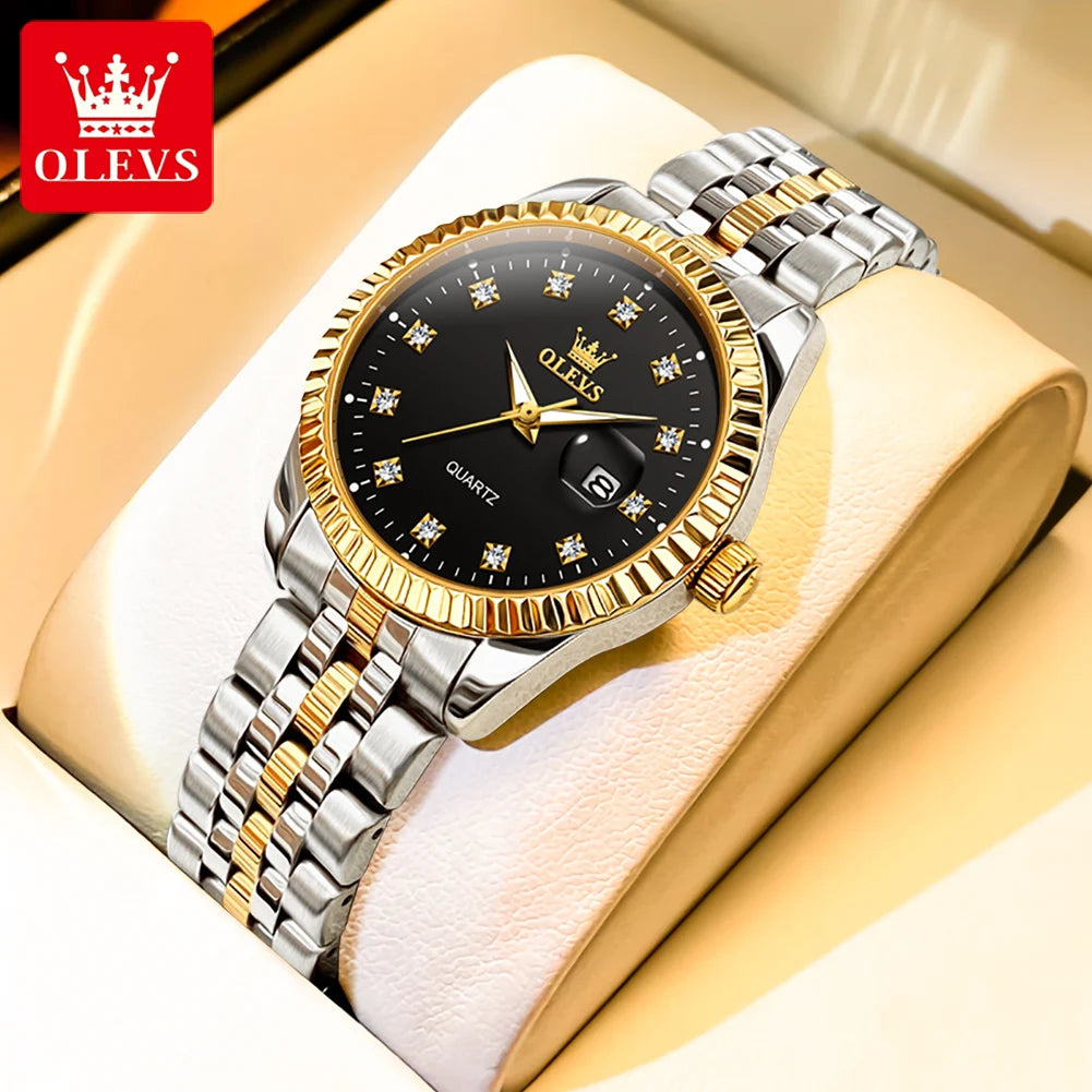 OLEVS 5526 Women Watch Diamond Scale Quartz Fashion Ladies Wrist Watches Date Waterproof Luminous Luxury Dress Watch For Women