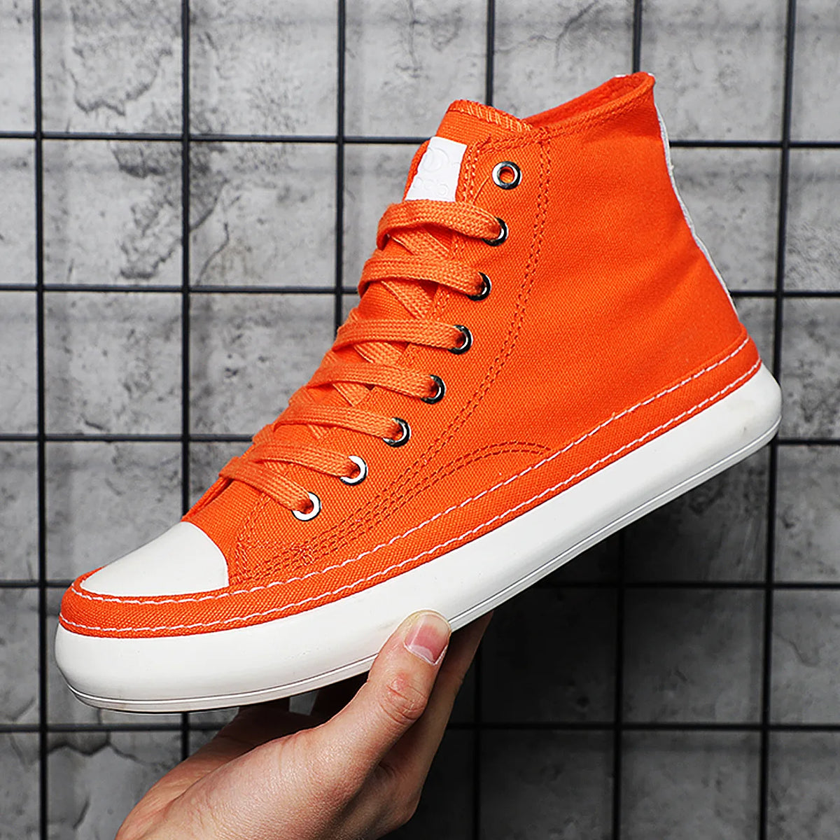 2023 Men's High Top Canvas Shoes Black White Men Casual Sneakers Fashion Lace-up Vulcanize Shoes Cool Street Sports Brand Flats