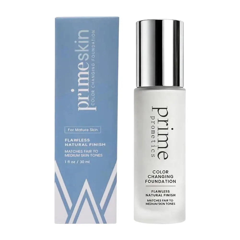 Prime Prometics Color Changing Foundation - Self-Adjusting Shade Technology Over 12h Long-Lasting Coverage Smoothing & Breathabl