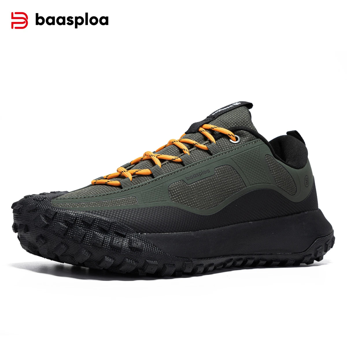 Baasploa Hiking Shoes Men Outdoor Waterproof Camping Resistant Non Slip Sneakers Male Casual Lightweight Lace-Up Walking Shoes