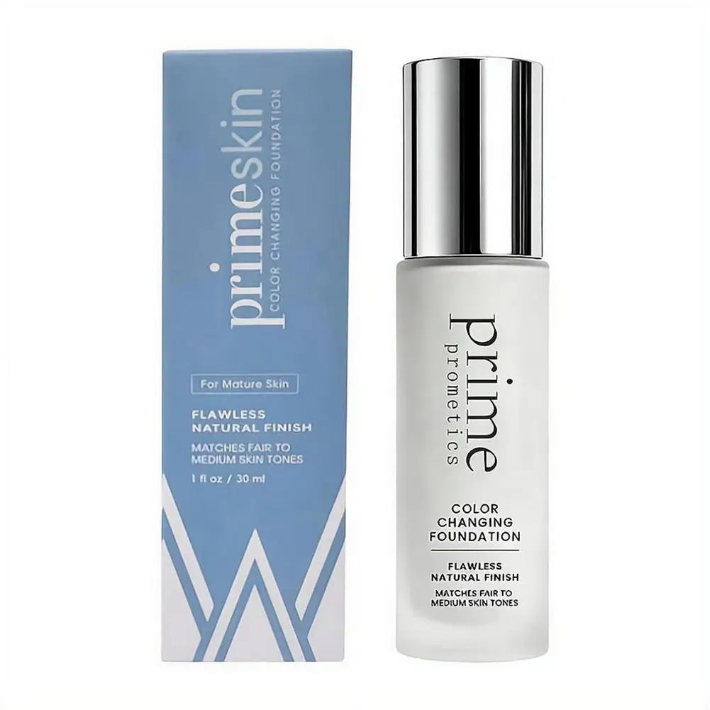 Prime Prometics Color Changing Foundation - Self-Adjusting Shade Technology Over 12h Long-Lasting Coverage Smoothing & Breathabl