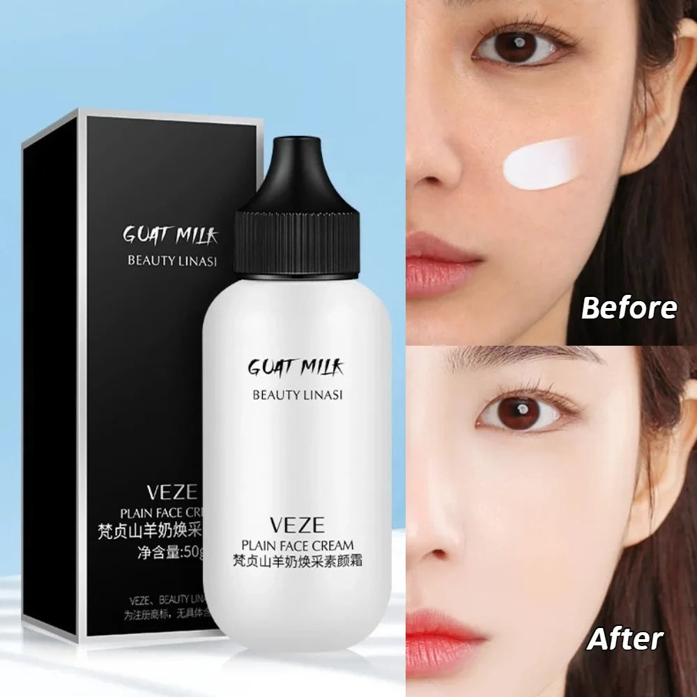 Matte Face Liquid Foundation Goat Milk Cream Natural Whitening Full Coverage Waterproof Brightening Cover Dark Circle Concealer