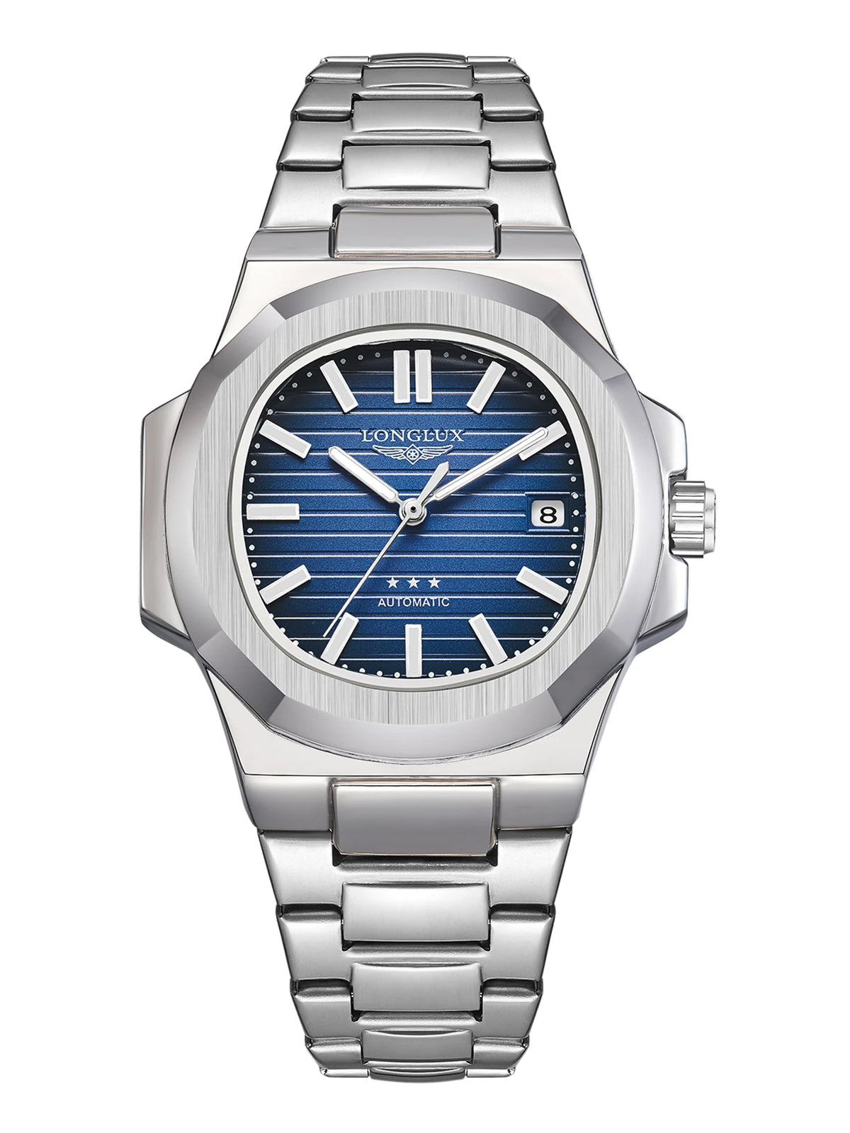 Men automatic watch business date mechanical watches waterproof stainless steel luminous luxury mens watch boyfriend gift