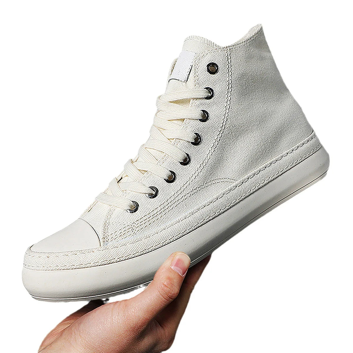 2023 Men's High Top Canvas Shoes Black White Men Casual Sneakers Fashion Lace-up Vulcanize Shoes Cool Street Sports Brand Flats