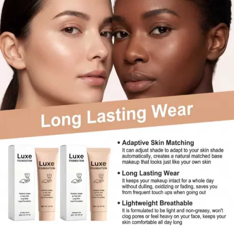 Foundation Long Wear Liquid Foundation Flawless Finish High Coverage Even Skin Tone Breathable Lightweight Natural Look