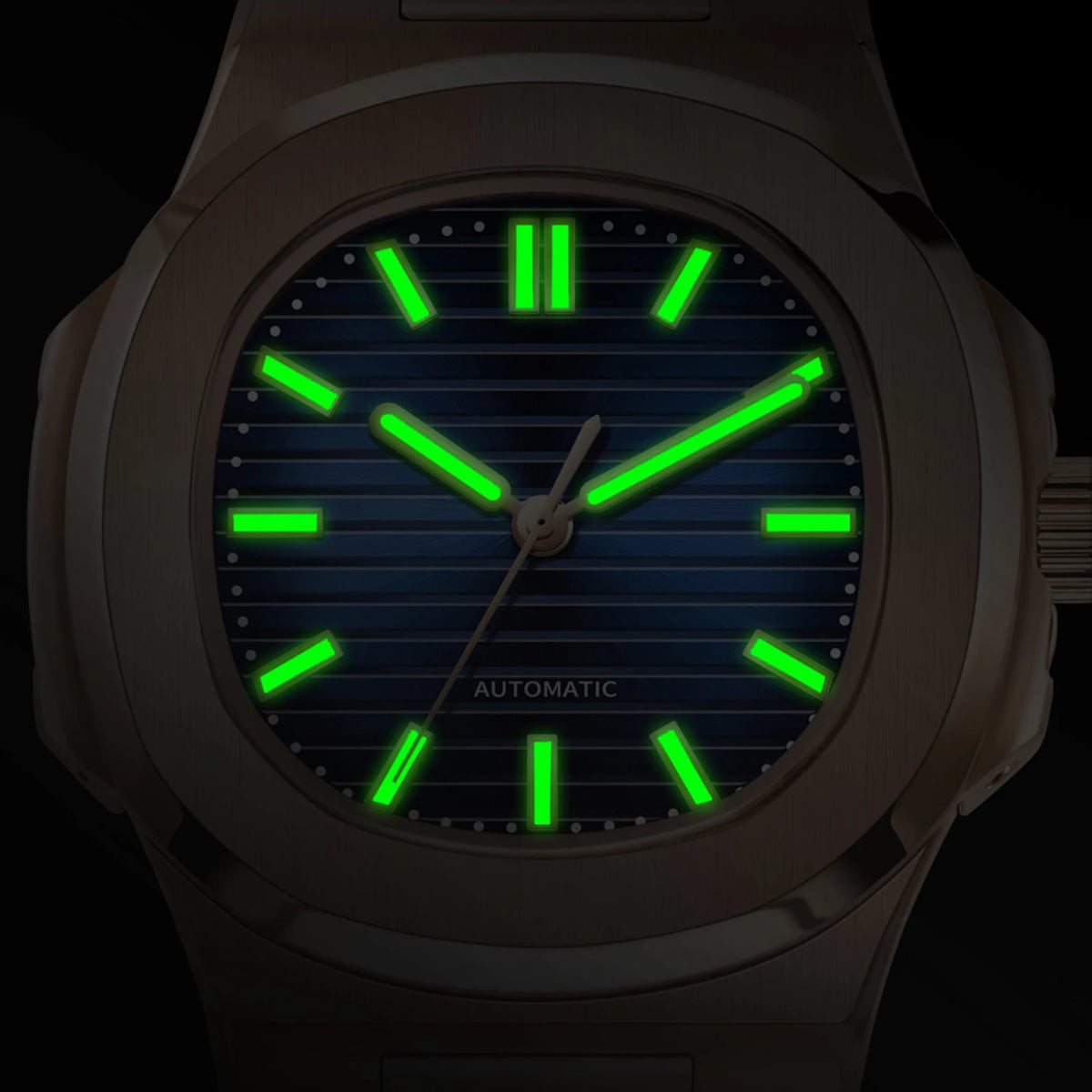 2026 MACARLON Design New Nautilus Style Mechanical Watch Men Sapphire Glass Luminous Stainless Steel Waterproof Automatic Watch