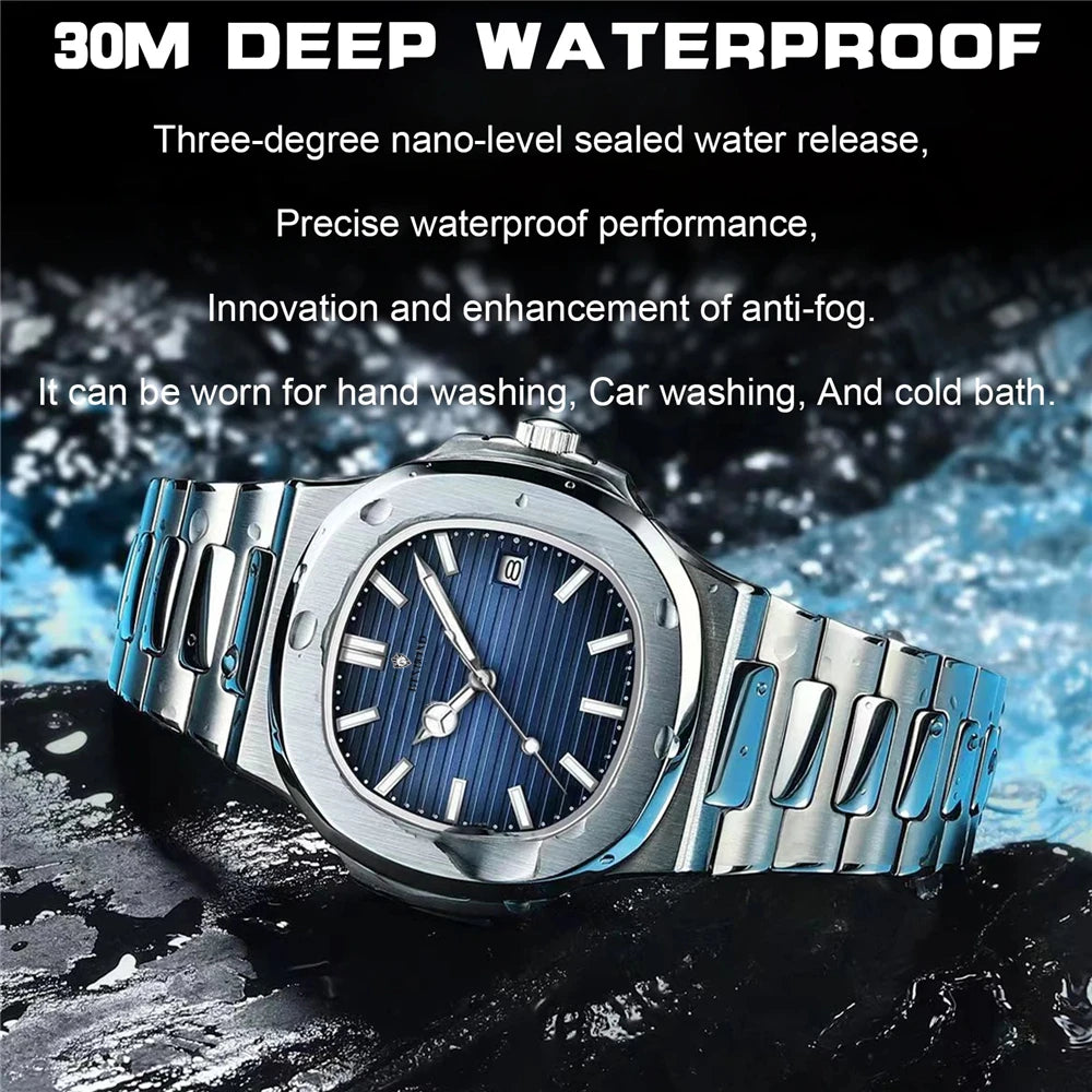 New Casual Business Movement Clock Men Luxury Watch Automatic Watches Mens Fashion Quartz Wristwatches Gifts Relogio Masculino