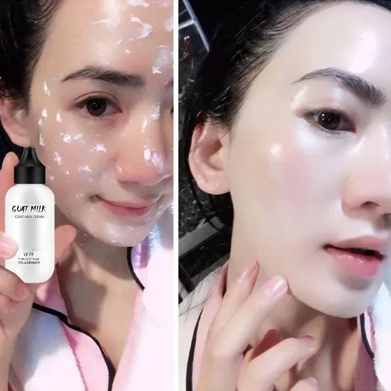 Matte Face Liquid Foundation Goat Milk Cream Natural Whitening Full Coverage Waterproof Brightening Cover Dark Circle Concealer