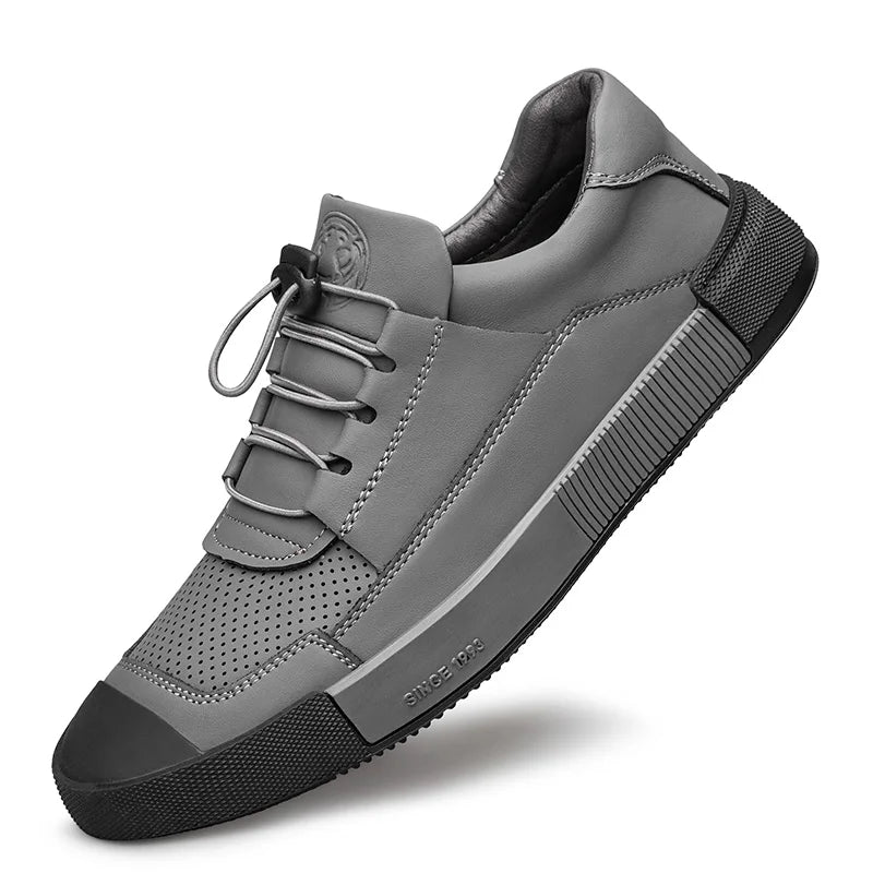 CLOHOO Men's Comfortable Sports Shoes Breathable Casual Shoes Durable Ultrafine Fiber Leather Slip-On Business And Street Style