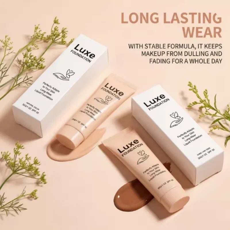 Foundation Long Wear Liquid Foundation Flawless Finish High Coverage Even Skin Tone Breathable Lightweight Natural Look