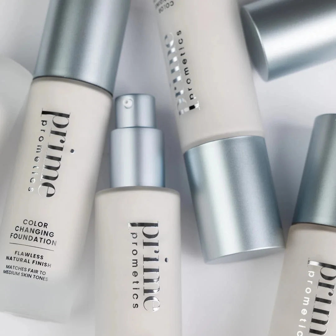 Prime Prometics Color Changing Foundation - Self-Adjusting Shade Technology Over 12h Long-Lasting Coverage Smoothing & Breathabl