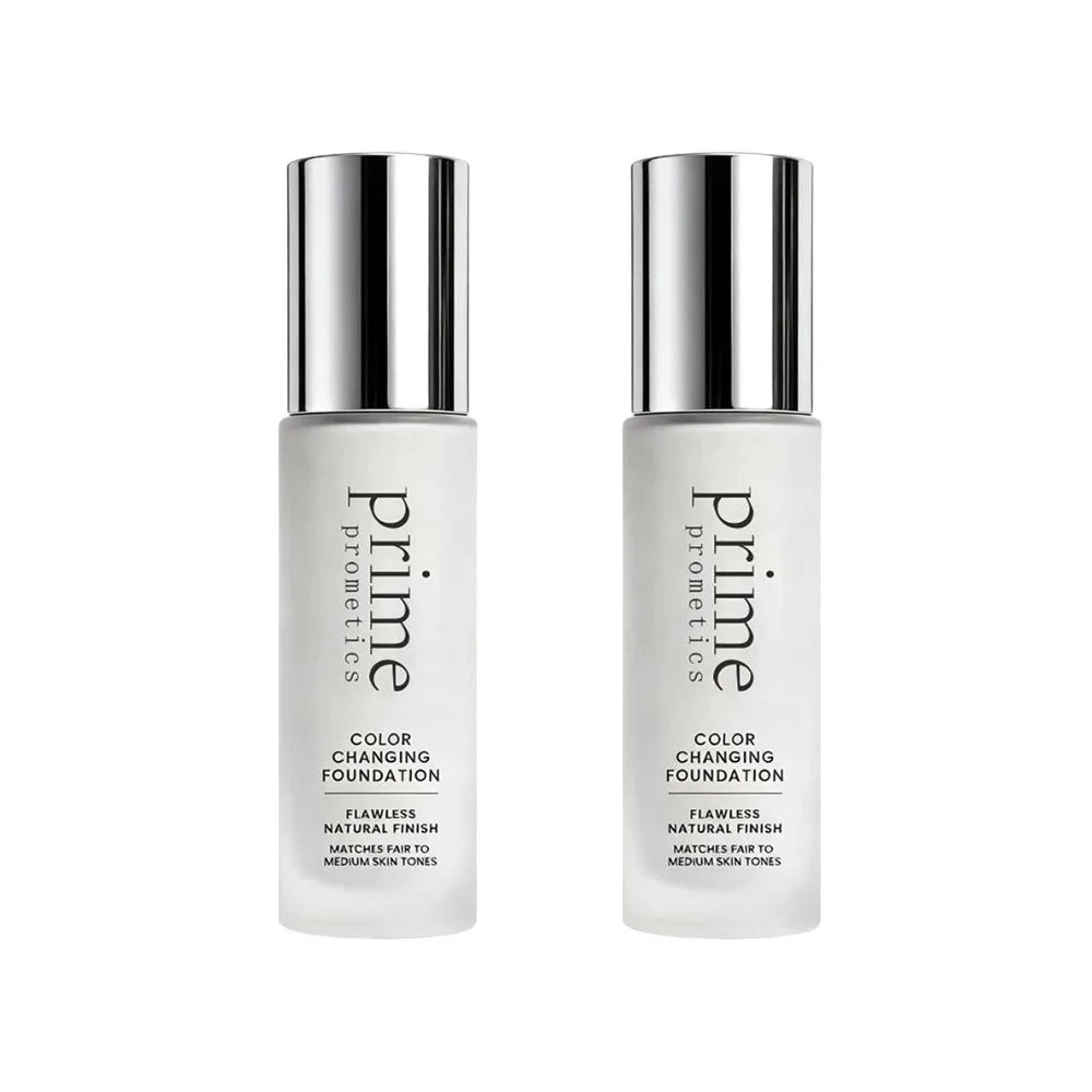 Prime Prometics Color Changing Foundation - Self-Adjusting Shade Technology Over 12h Long-Lasting Coverage Smoothing & Breathabl
