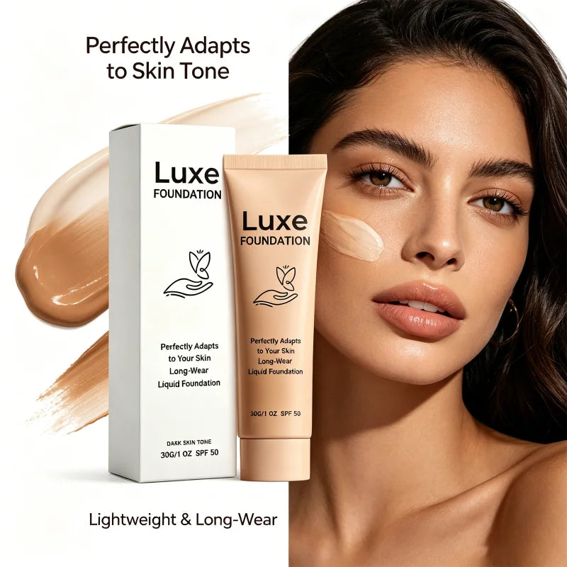 Foundation Long Wear Liquid Foundation Flawless Finish High Coverage Even Skin Tone Breathable Lightweight Natural Look