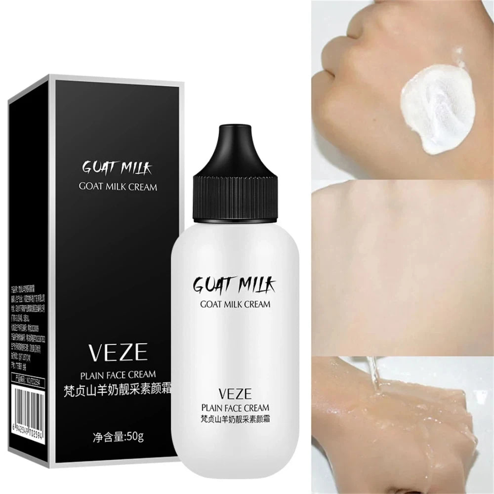 Matte Face Liquid Foundation Goat Milk Cream Natural Whitening Full Coverage Waterproof Brightening Cover Dark Circle Concealer