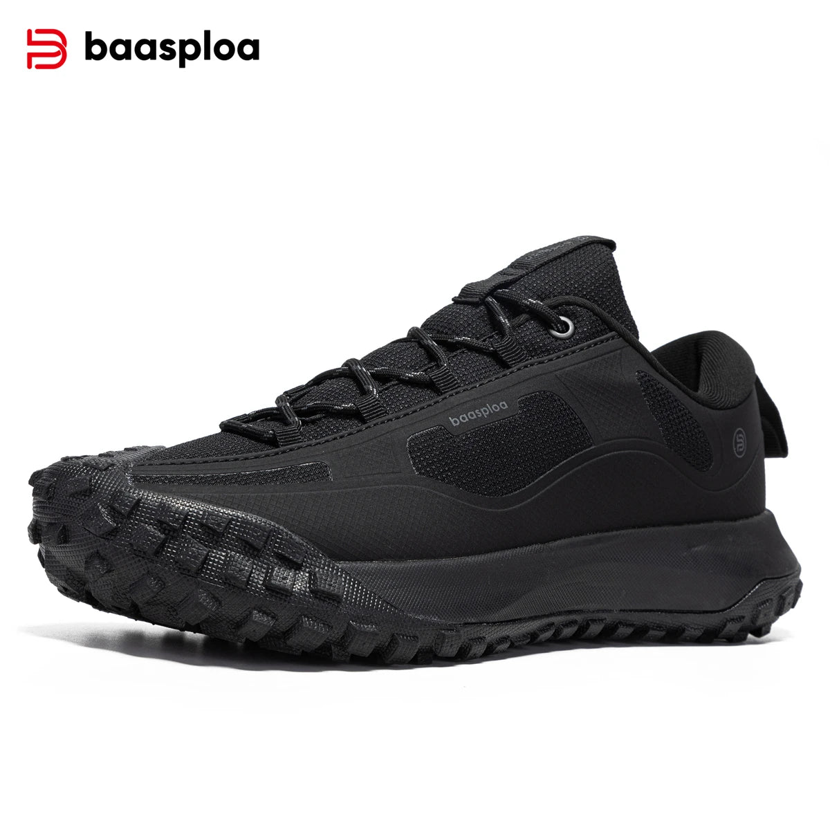 Baasploa Hiking Shoes Men Outdoor Waterproof Camping Resistant Non Slip Sneakers Male Casual Lightweight Lace-Up Walking Shoes
