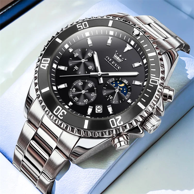 OLEVS Watch Men Top Brand Luxury Gold Quartz Military Watches Waterproof Date Luminous Stainless Steel Men Clock Reloj