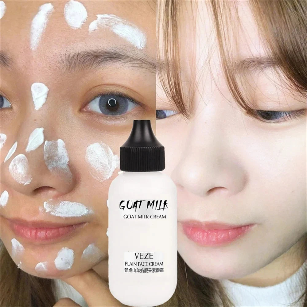 Matte Face Liquid Foundation Goat Milk Cream Natural Whitening Full Coverage Waterproof Brightening Cover Dark Circle Concealer