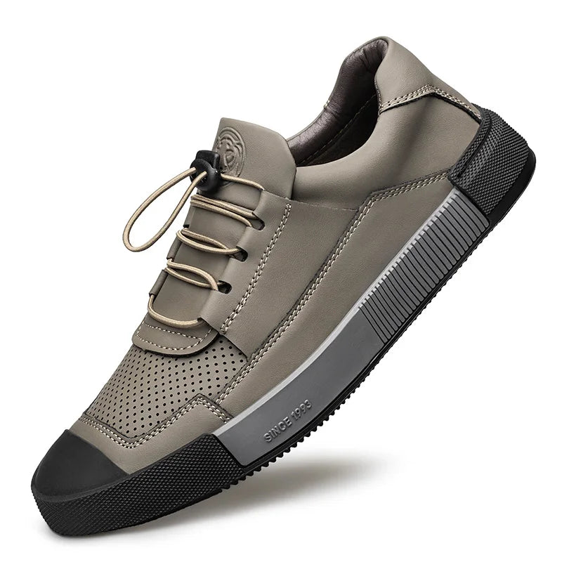 CLOHOO Men's Comfortable Sports Shoes Breathable Casual Shoes Durable Ultrafine Fiber Leather Slip-On Business And Street Style