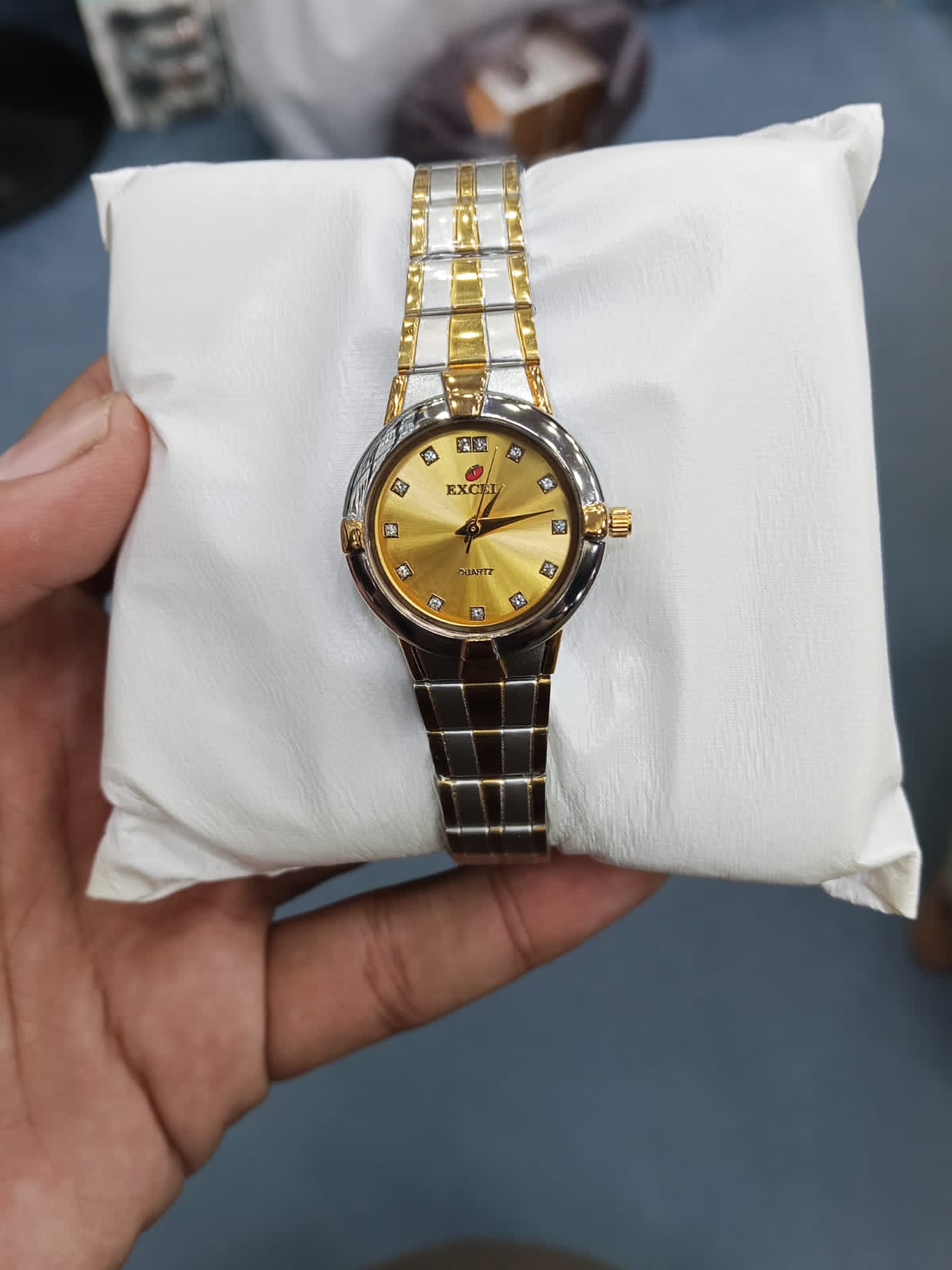 EXCELL Two Tone Women's Quartz Watch – Silver Dial | Elegant Stainless Steel Wrist Watch