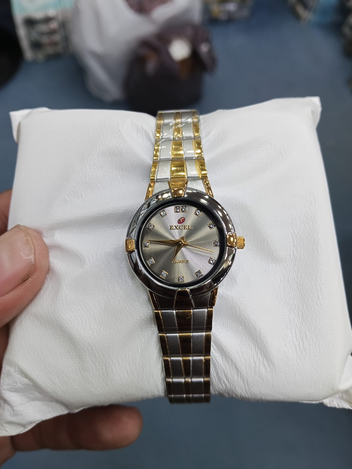EXCELL Two Tone Women's Quartz Watch – Silver Dial | Elegant Stainless Steel Wrist Watch